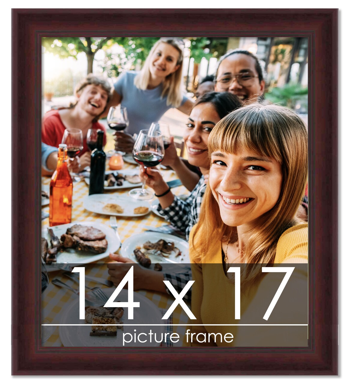 Linear Brown Picture Frame - UV Acrylic, Foam Board Backing, Hanging Hardware
